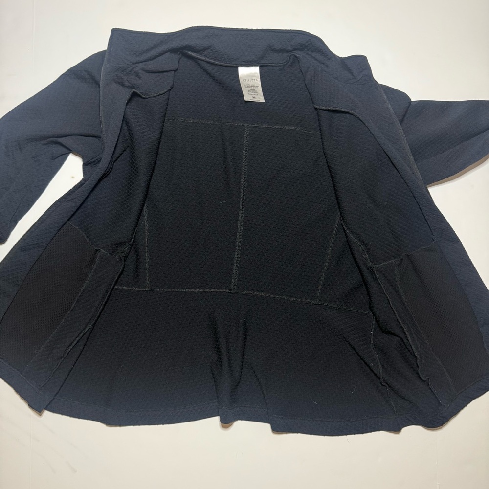 Athleta Black Quilted Zip Up Athletic Jacket Size M Athleisure Running Workout - Picture 6 of 7
